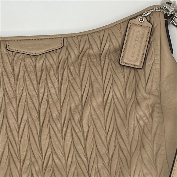 Coach Madison Leather Phoebe Shoulder Bag in Taupe - Picture 2 of 9